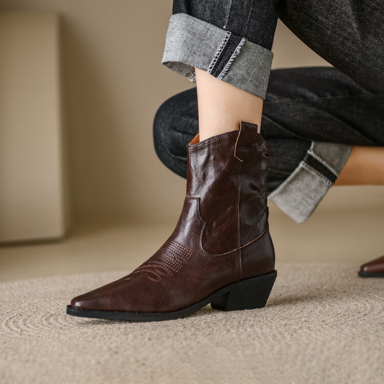 ELIZA & MAREN | WESTERN SQUARE TOE BOOTS FOR WOMEN