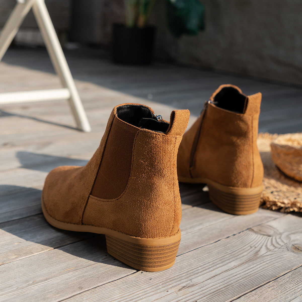 ELIZA & MAREN | ALMOND TOE ANKLE BOOTS FOR WOMEN