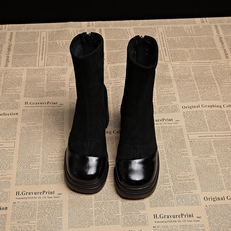 ELIZA & MAREN | ROUND TOE HEELED BOOTS FOR WOMEN