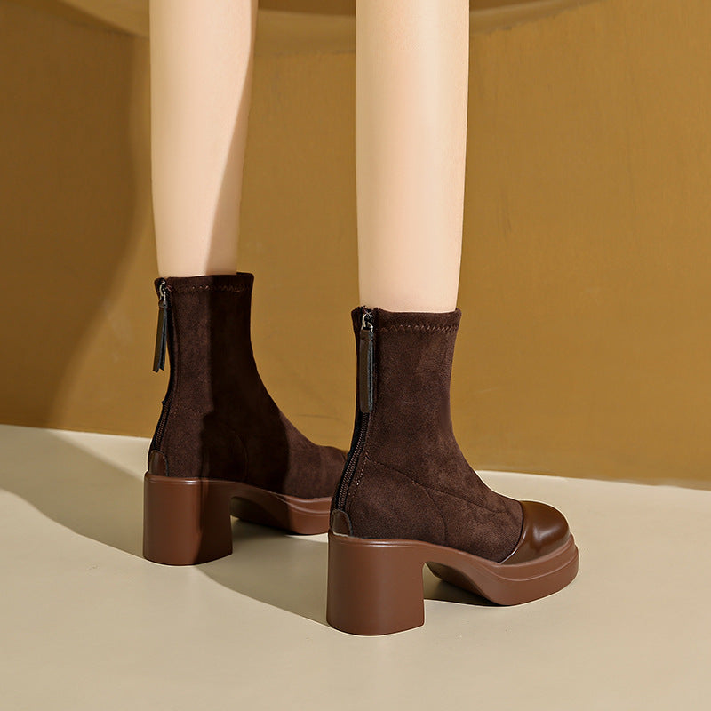 ELIZA & MAREN | ROUND TOE HEELED BOOTS FOR WOMEN