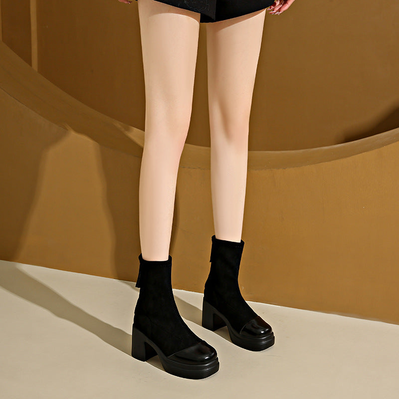 ELIZA & MAREN | ROUND TOE HEELED BOOTS FOR WOMEN