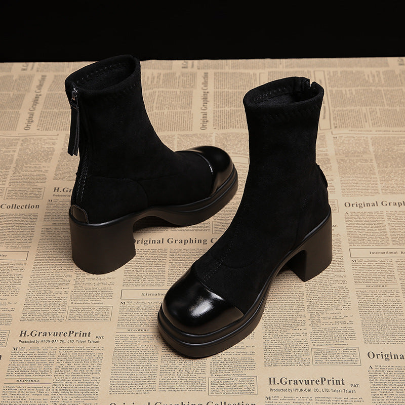 ELIZA & MAREN | ROUND TOE HEELED BOOTS FOR WOMEN