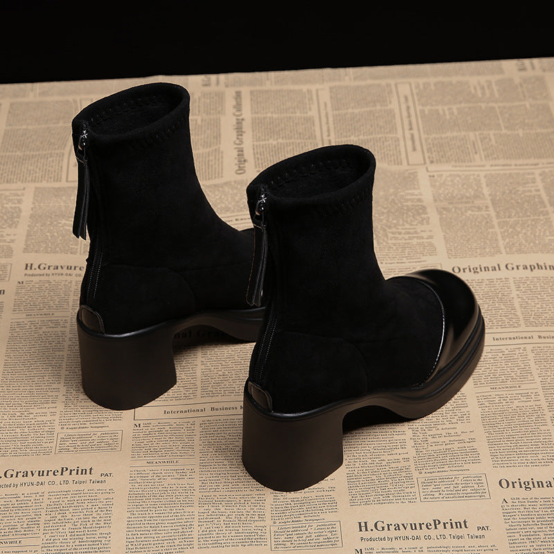 ELIZA & MAREN | ROUND TOE HEELED BOOTS FOR WOMEN