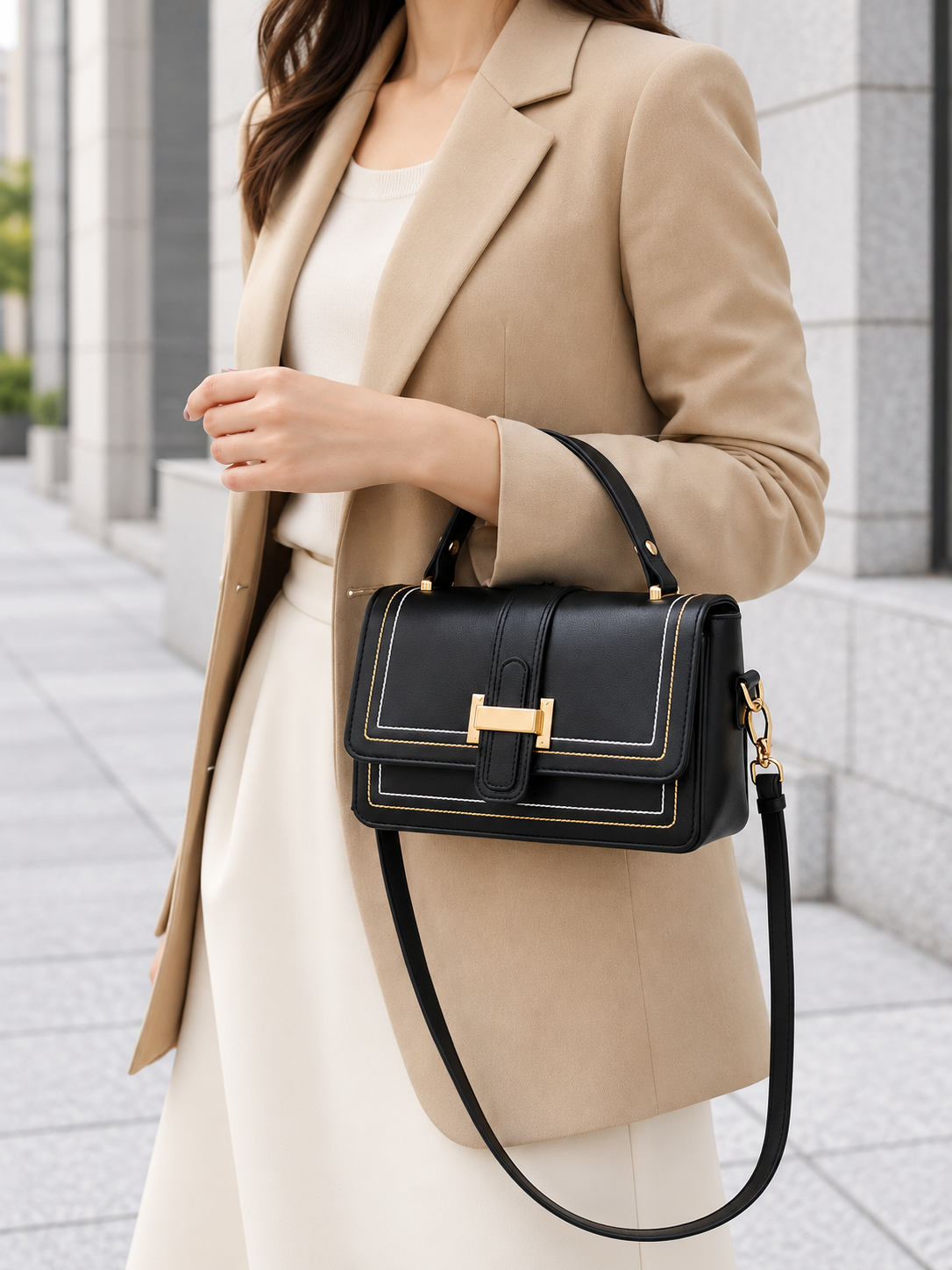 ELIZA & MAREN | COMPACT STRUCTURED SHOULDER BAG FOR WOMEN