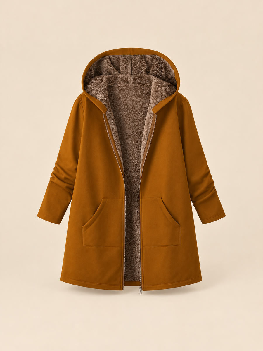 ELIZA & MAREN | SHERPA-LINED HOODED COAT FOR WOMEN