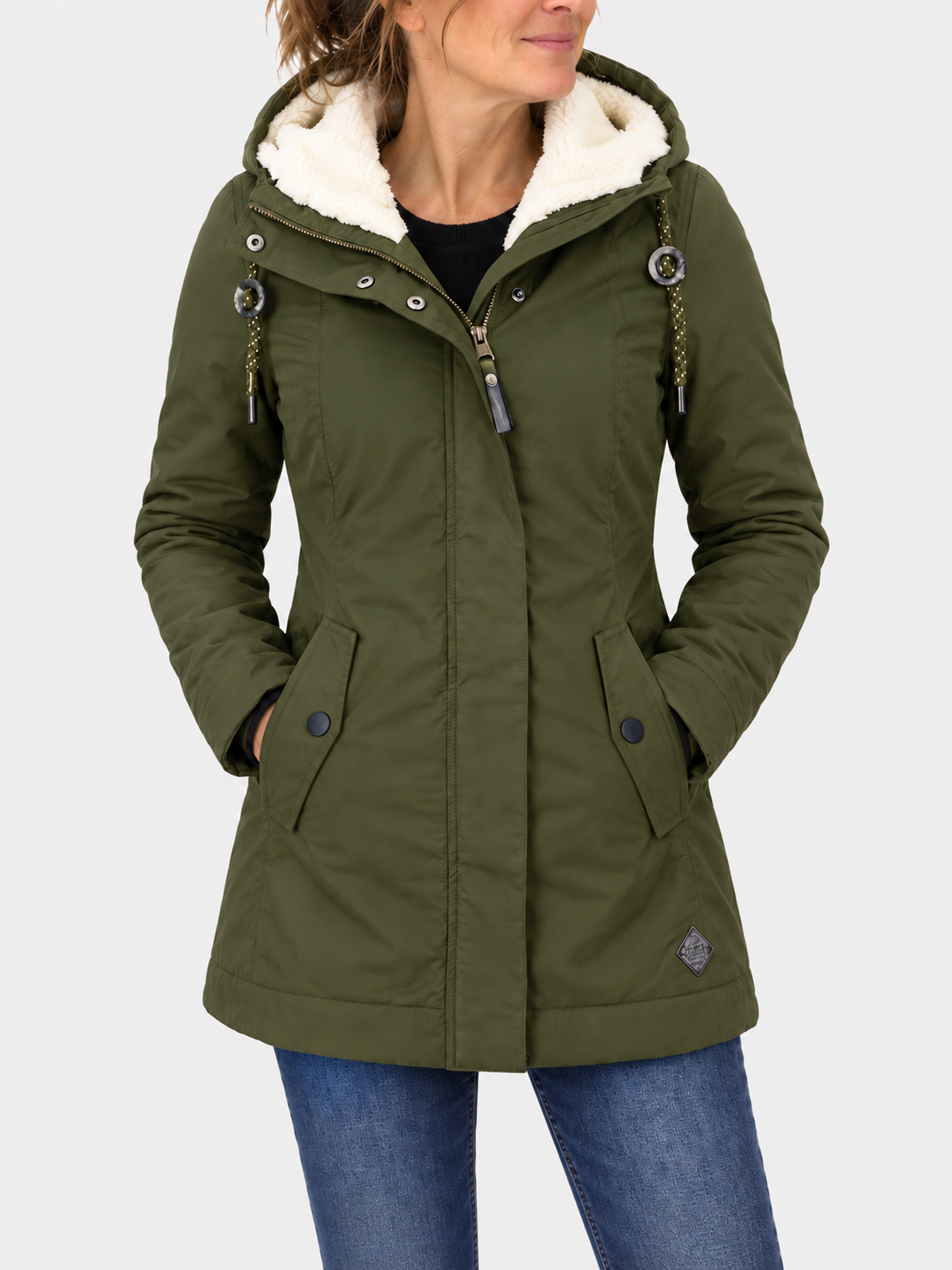 ELIZA & MAREN | CURVED HEM HOODED PARKA FOR WOMEN