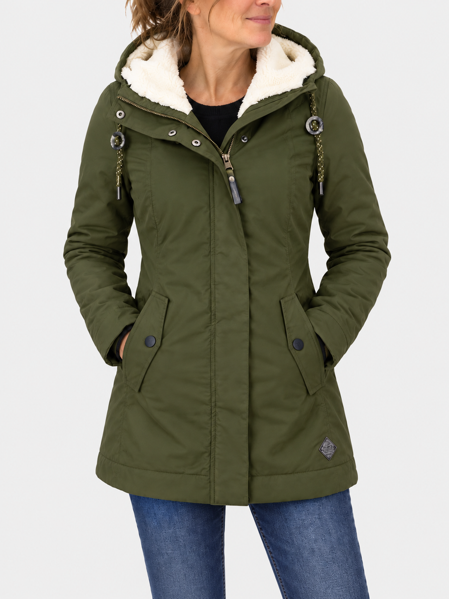 ELIZA & MAREN | CURVED HEM HOODED PARKA FOR WOMEN