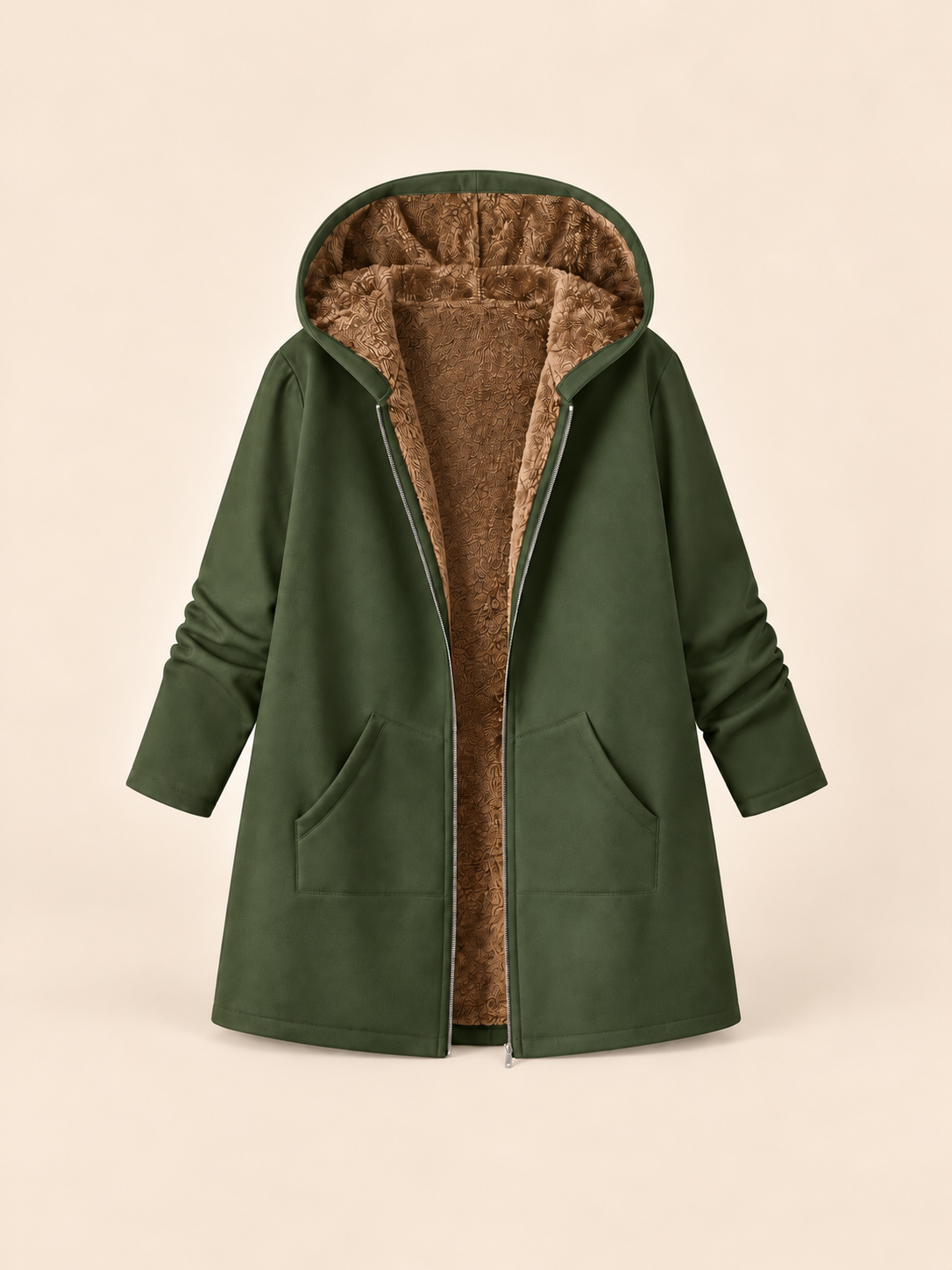 ELIZA & MAREN | SHERPA-LINED HOODED COAT FOR WOMEN