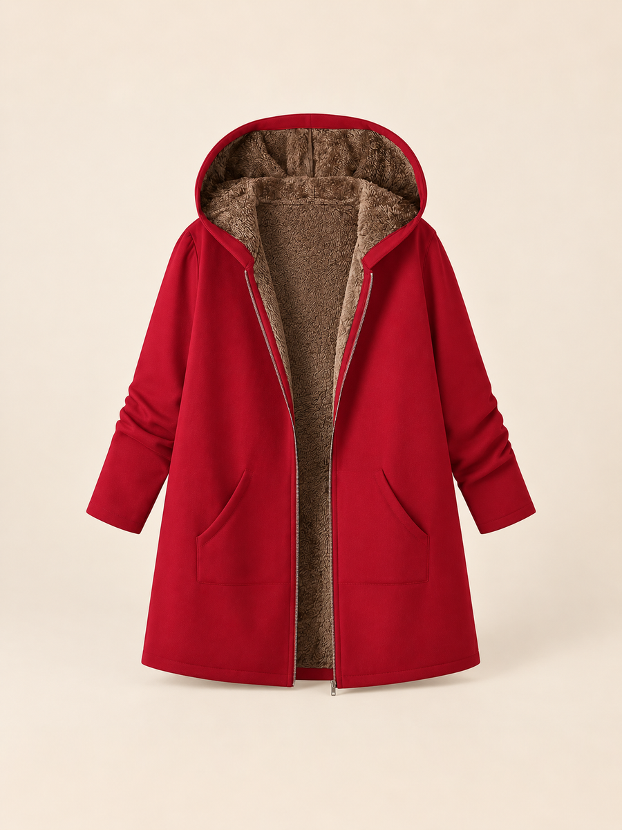 ELIZA & MAREN | SHERPA-LINED HOODED COAT FOR WOMEN
