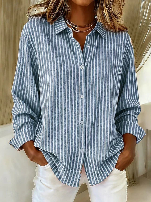 ELIZA & MAREN | VERTICAL STRIPE SHIRT FOR WOMEN