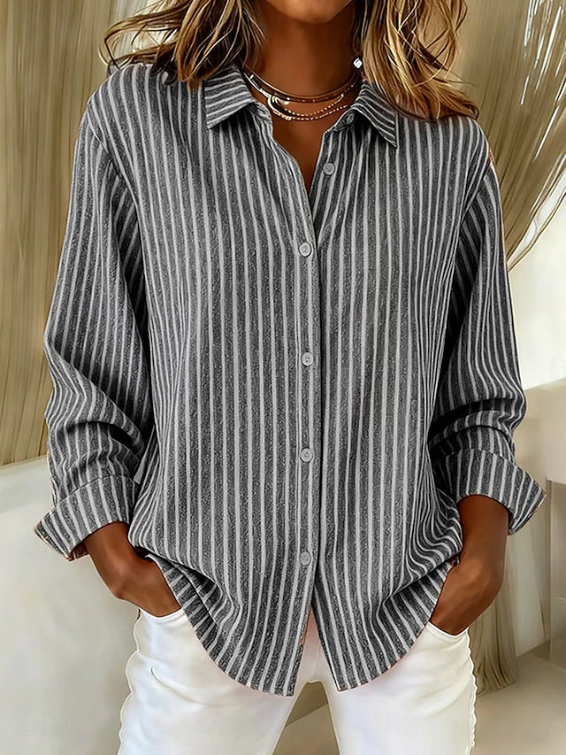 ELIZA & MAREN | VERTICAL STRIPE SHIRT FOR WOMEN