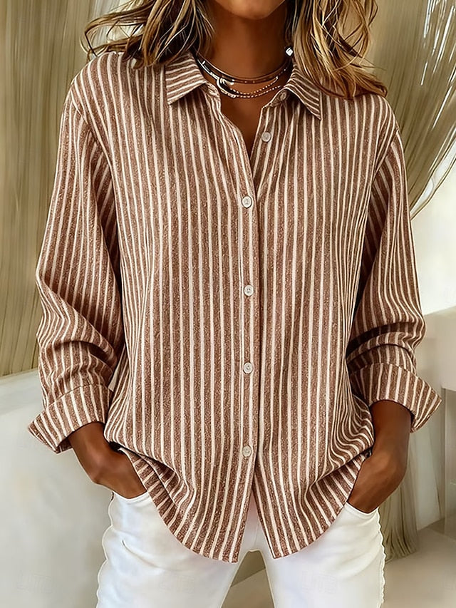 ELIZA & MAREN | VERTICAL STRIPE SHIRT FOR WOMEN