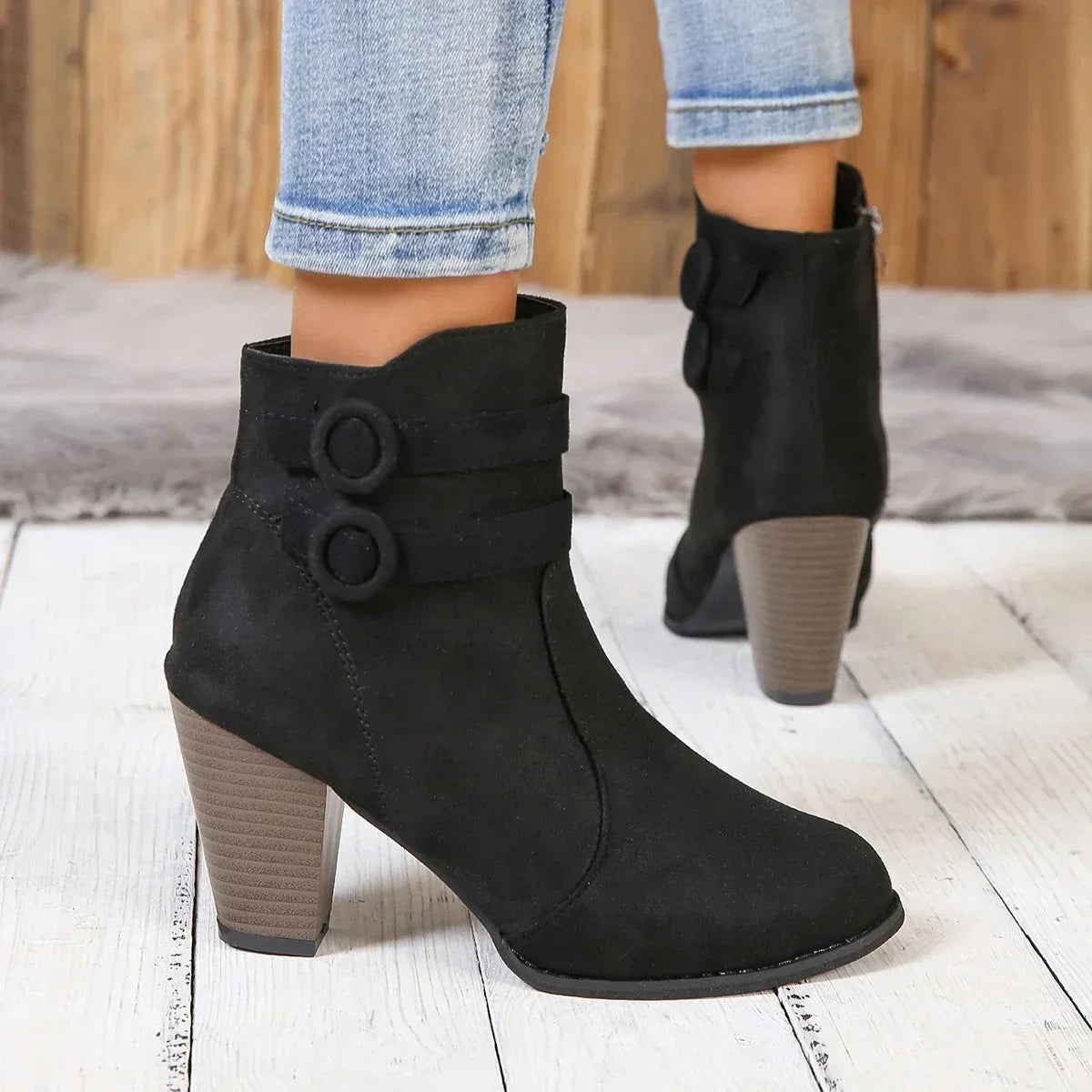 ELIZA & MAREN | DOUBLE STRAP ANKLE BOOTS FOR WOMEN