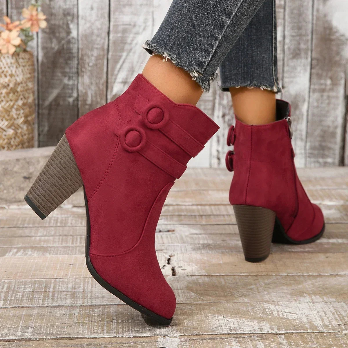 ELIZA & MAREN | DOUBLE STRAP ANKLE BOOTS FOR WOMEN