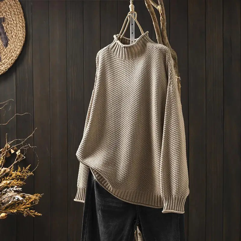 ELIZA & MAREN | RELAXED MOCK NECK SWEATER FOR WOMEN