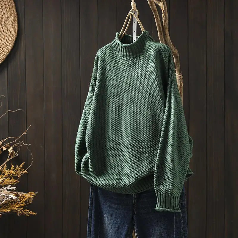 ELIZA & MAREN | RELAXED MOCK NECK SWEATER FOR WOMEN