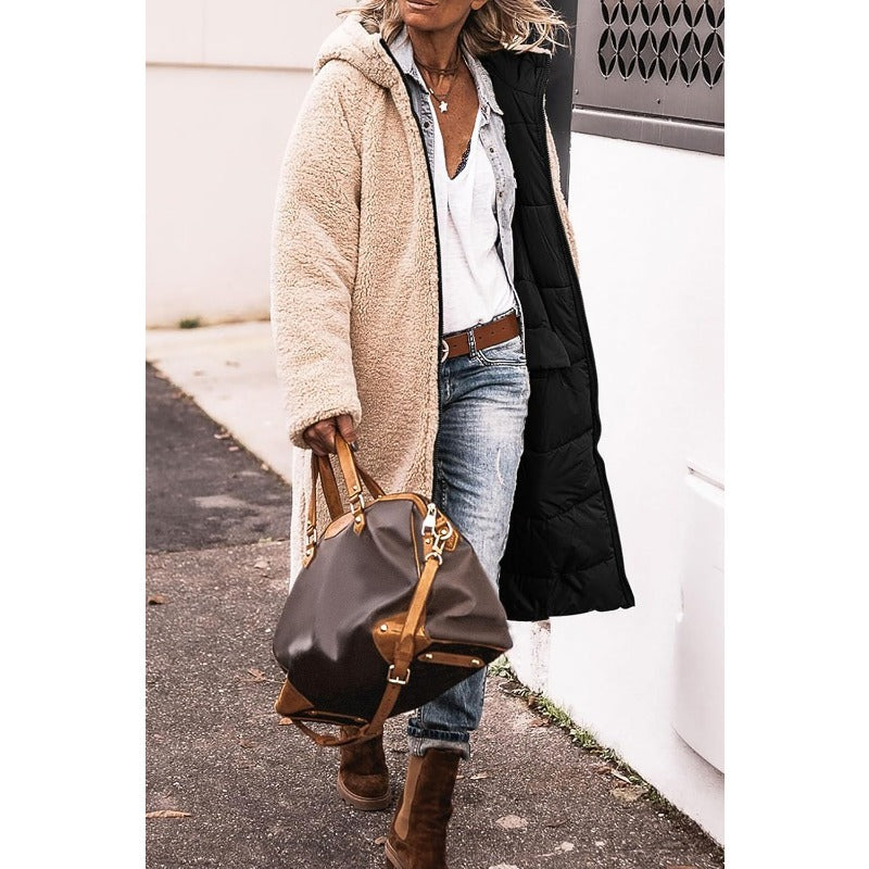 ELIZA & MAREN | LONG HOODED QUILTED COAT FOR WOMEN