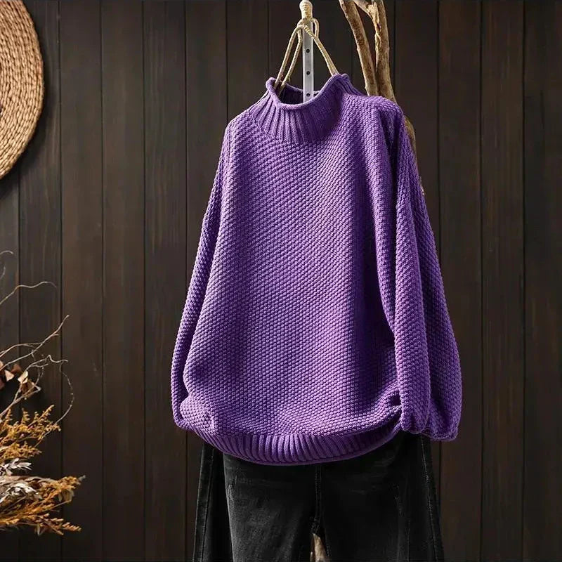 ELIZA & MAREN | RELAXED MOCK NECK SWEATER FOR WOMEN