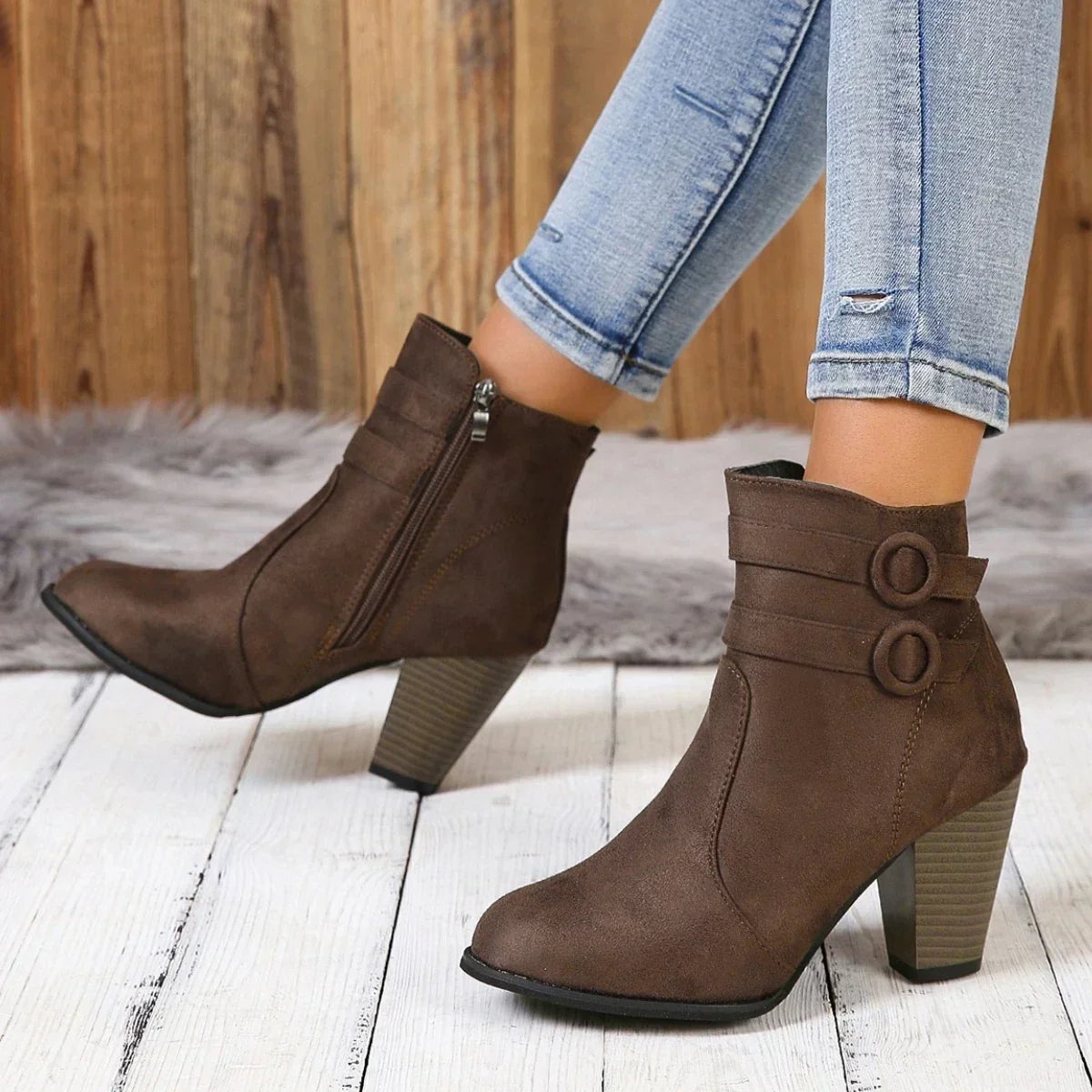 ELIZA & MAREN | DOUBLE STRAP ANKLE BOOTS FOR WOMEN