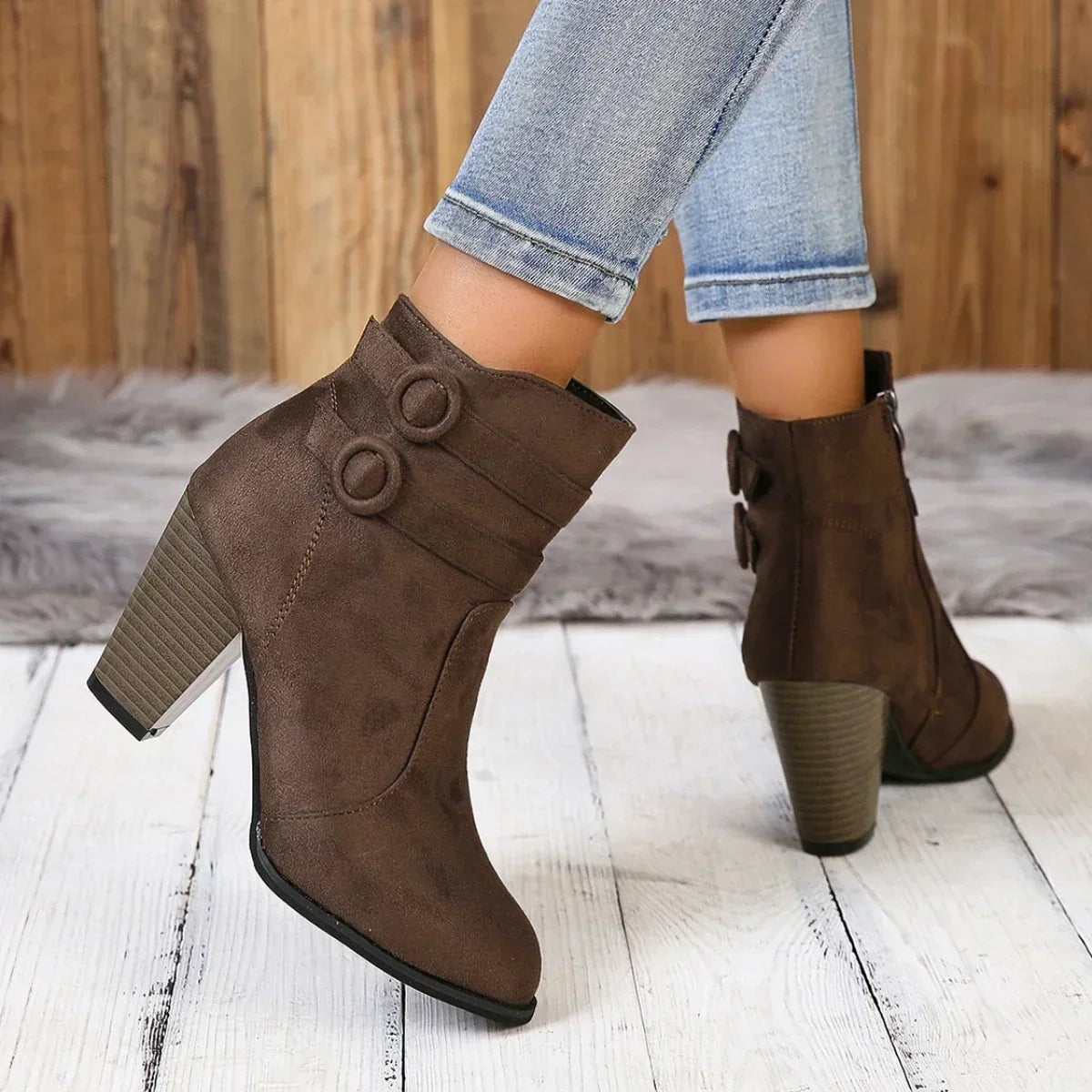 ELIZA & MAREN | DOUBLE STRAP ANKLE BOOTS FOR WOMEN