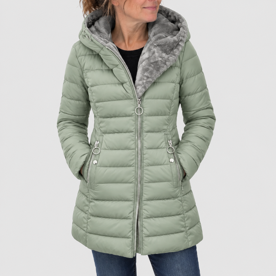 ELIZA & MAREN | RING ZIP HOODED COAT FOR WOMEN
