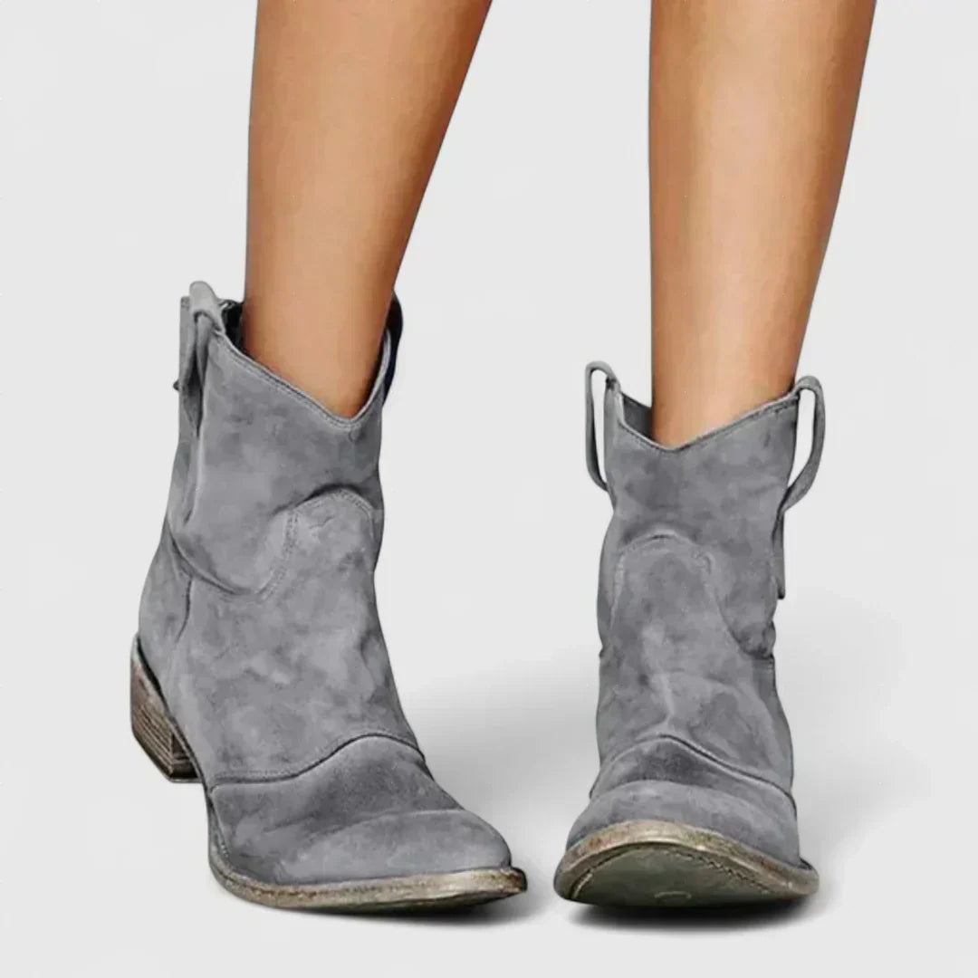 ELIZA & MAREN | WESTERN STITCH ANKLE BOOTS FOR WOMEN