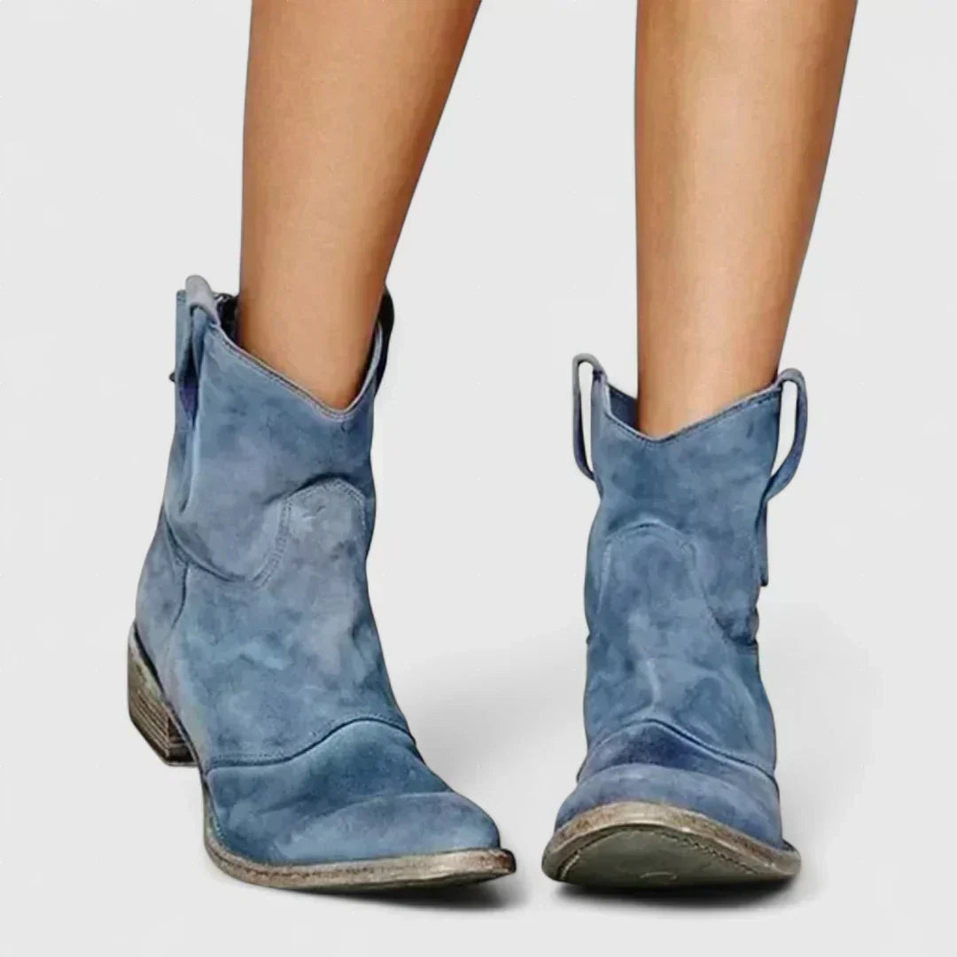 ELIZA & MAREN | WESTERN STITCH ANKLE BOOTS FOR WOMEN
