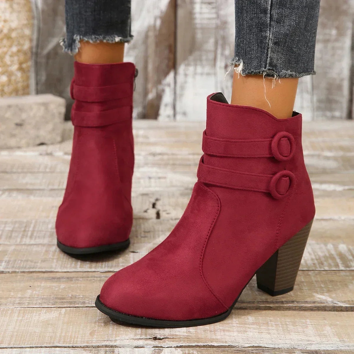 ELIZA & MAREN | DOUBLE STRAP ANKLE BOOTS FOR WOMEN