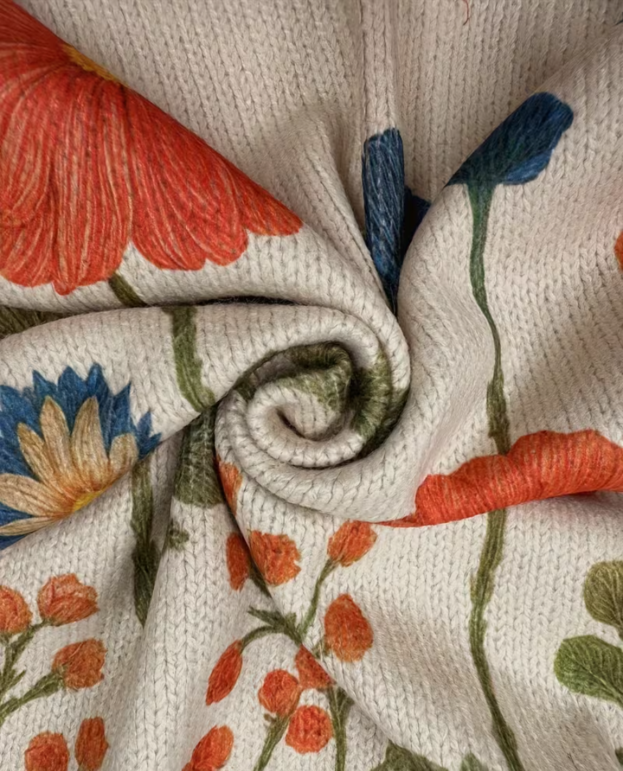 ELIZA & MAREN | WILDFLOWER ZIP KNIT CARDIGAN FOR WOMEN