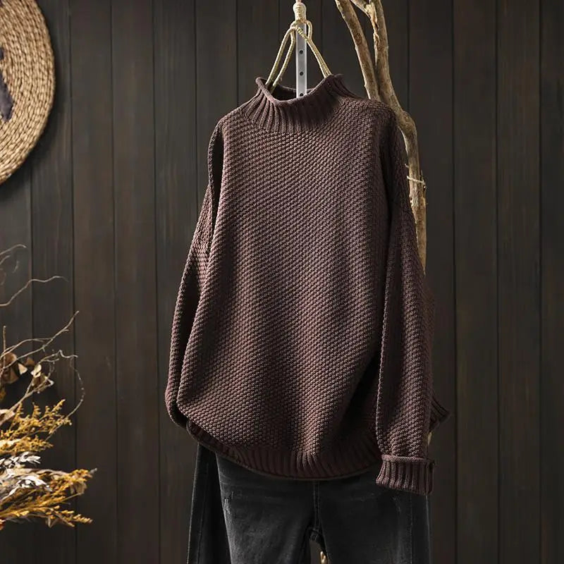 ELIZA & MAREN | RELAXED MOCK NECK SWEATER FOR WOMEN