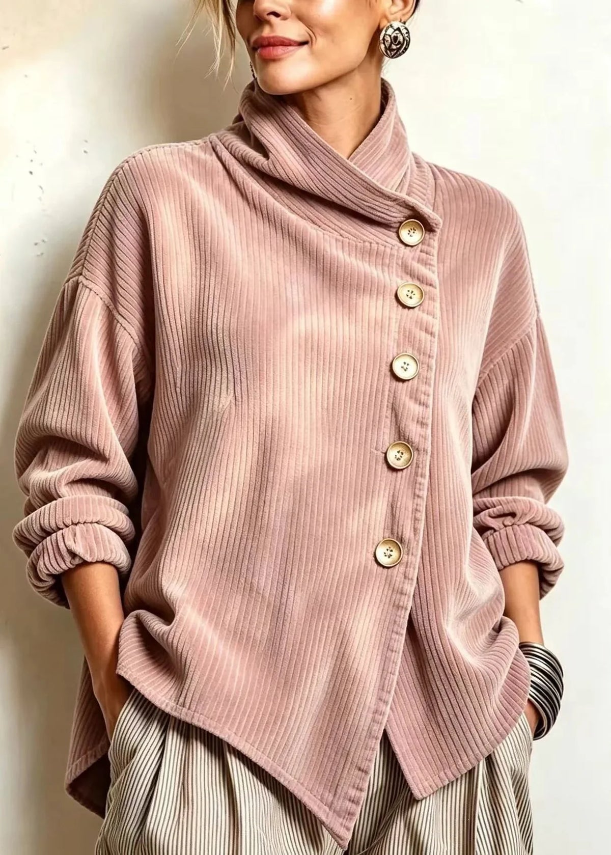 ELIZA & MAREN | CORDUROY BUTTON-UP TOP FOR WOMEN