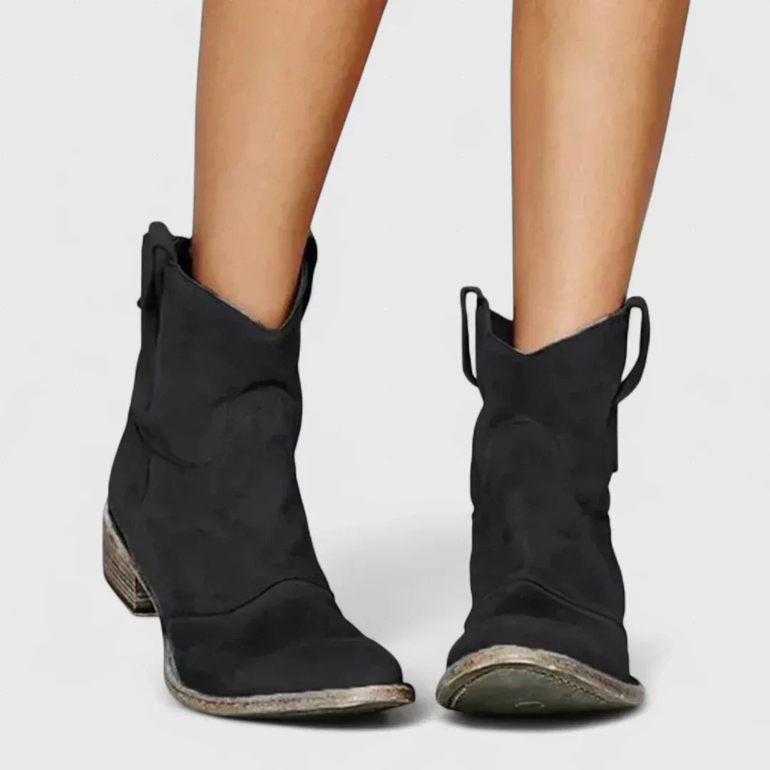 ELIZA & MAREN | WESTERN STITCH ANKLE BOOTS FOR WOMEN