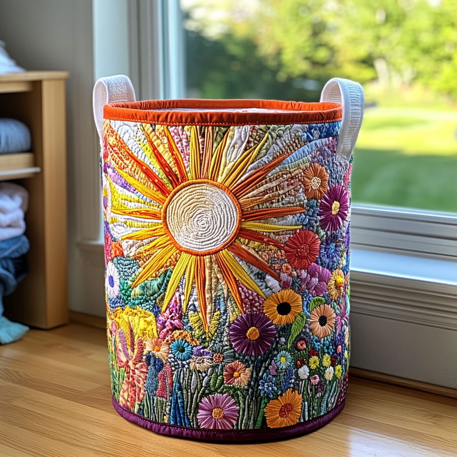 ELIZA & MAREN | BLOOMING SUNFLOWER STORAGE BASKET FOR WOMEN