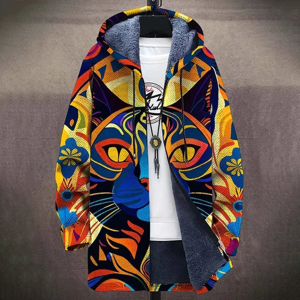 ELIZA & MAREN | COLORFUL CAT ART CARDIGAN FOR WOMEN