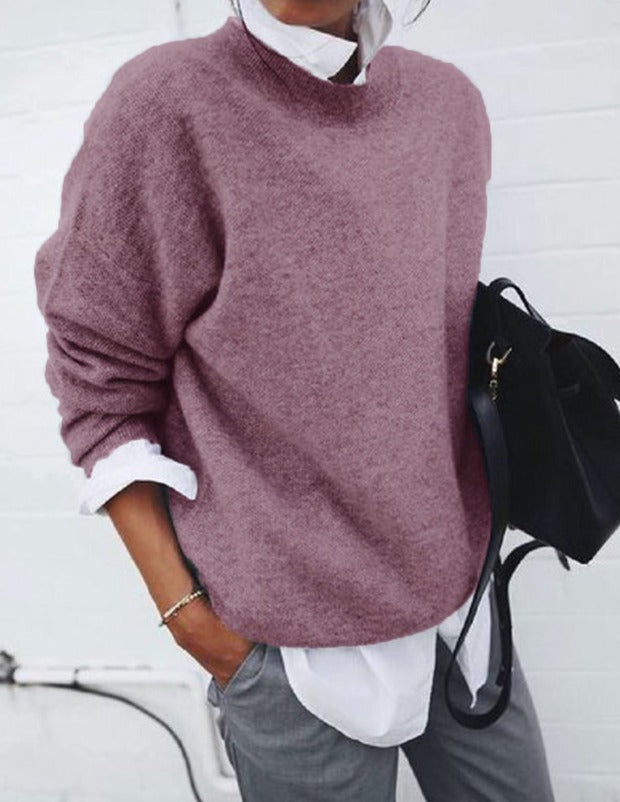 ELIZA & MAREN | CREWNECK KNIT PULLOVER SWEATER FOR WOMEN
