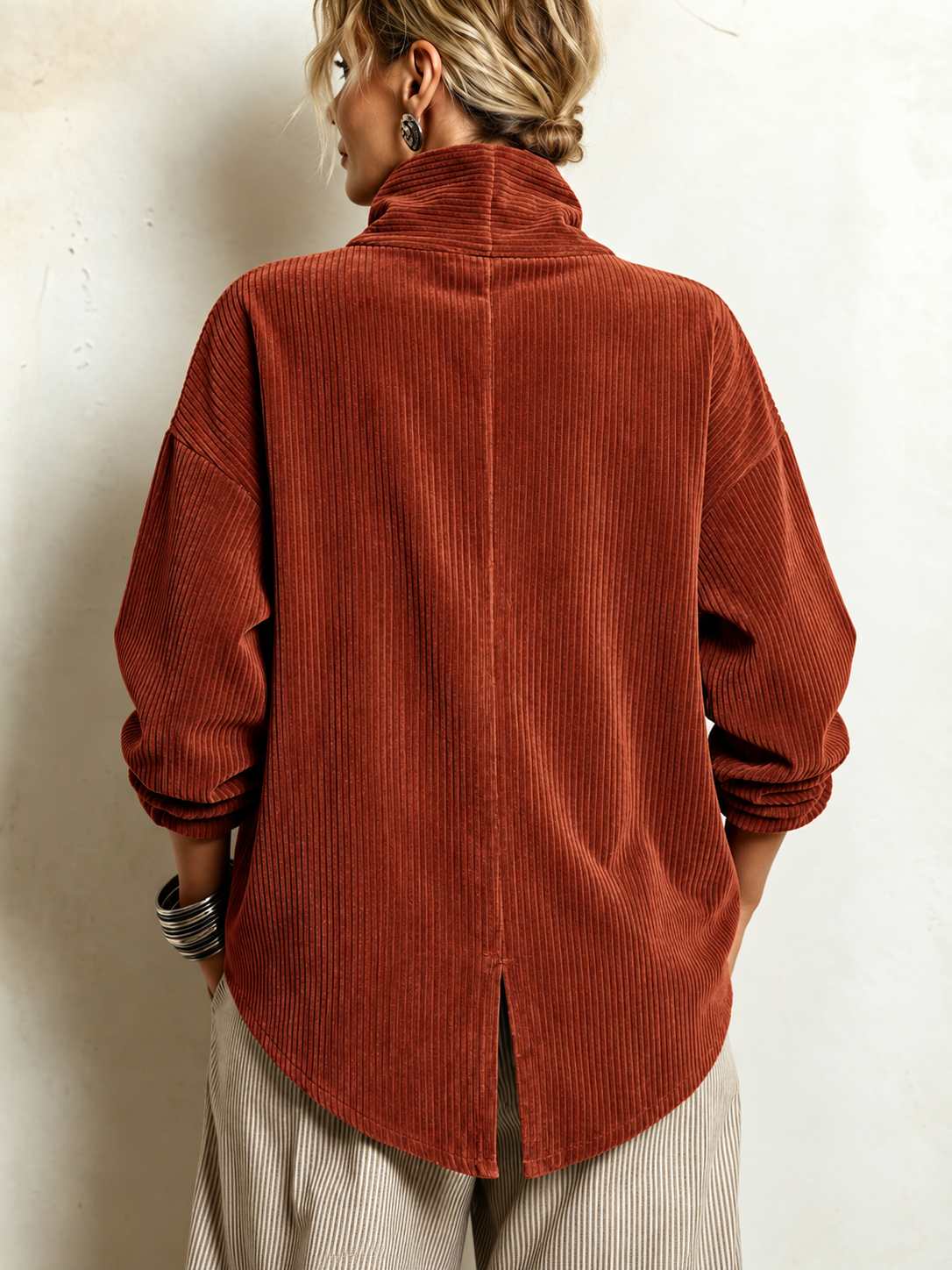ELIZA & MAREN | CORDUROY BUTTON-UP TOP FOR WOMEN