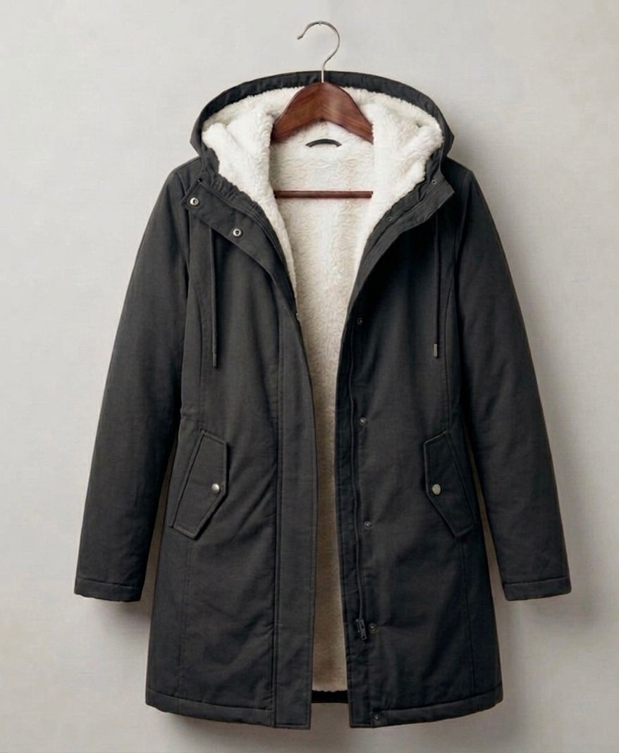 ELIZA & MAREN | FLAP POCKET HOODED COAT FOR WOMEN