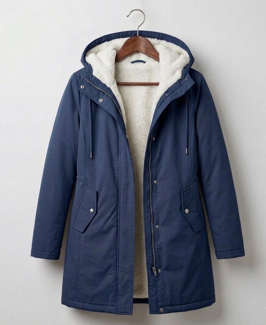 ELIZA & MAREN | FLAP POCKET HOODED COAT FOR WOMEN