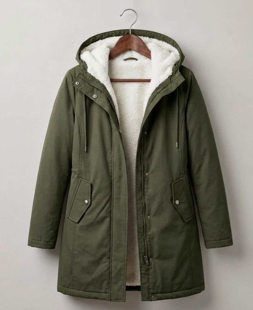 ELIZA & MAREN | FLAP POCKET HOODED COAT FOR WOMEN