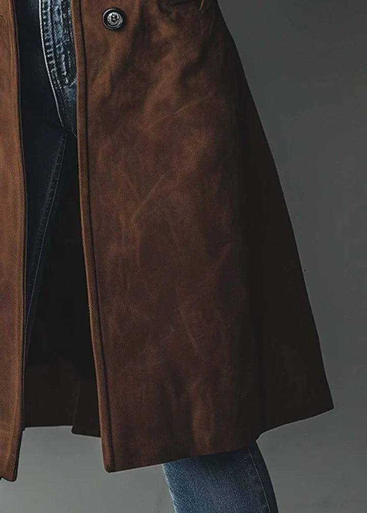 ELIZA & MAREN | SUEDE-EFFECT BUTTON COAT FOR WOMEN