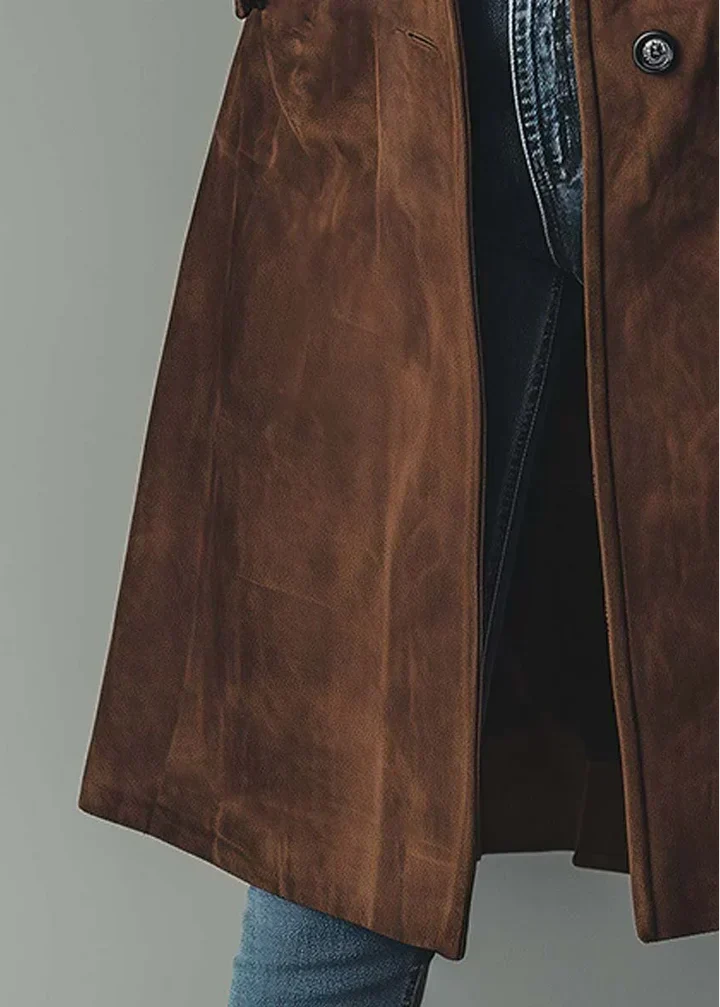 ELIZA & MAREN | SUEDE-EFFECT BUTTON COAT FOR WOMEN