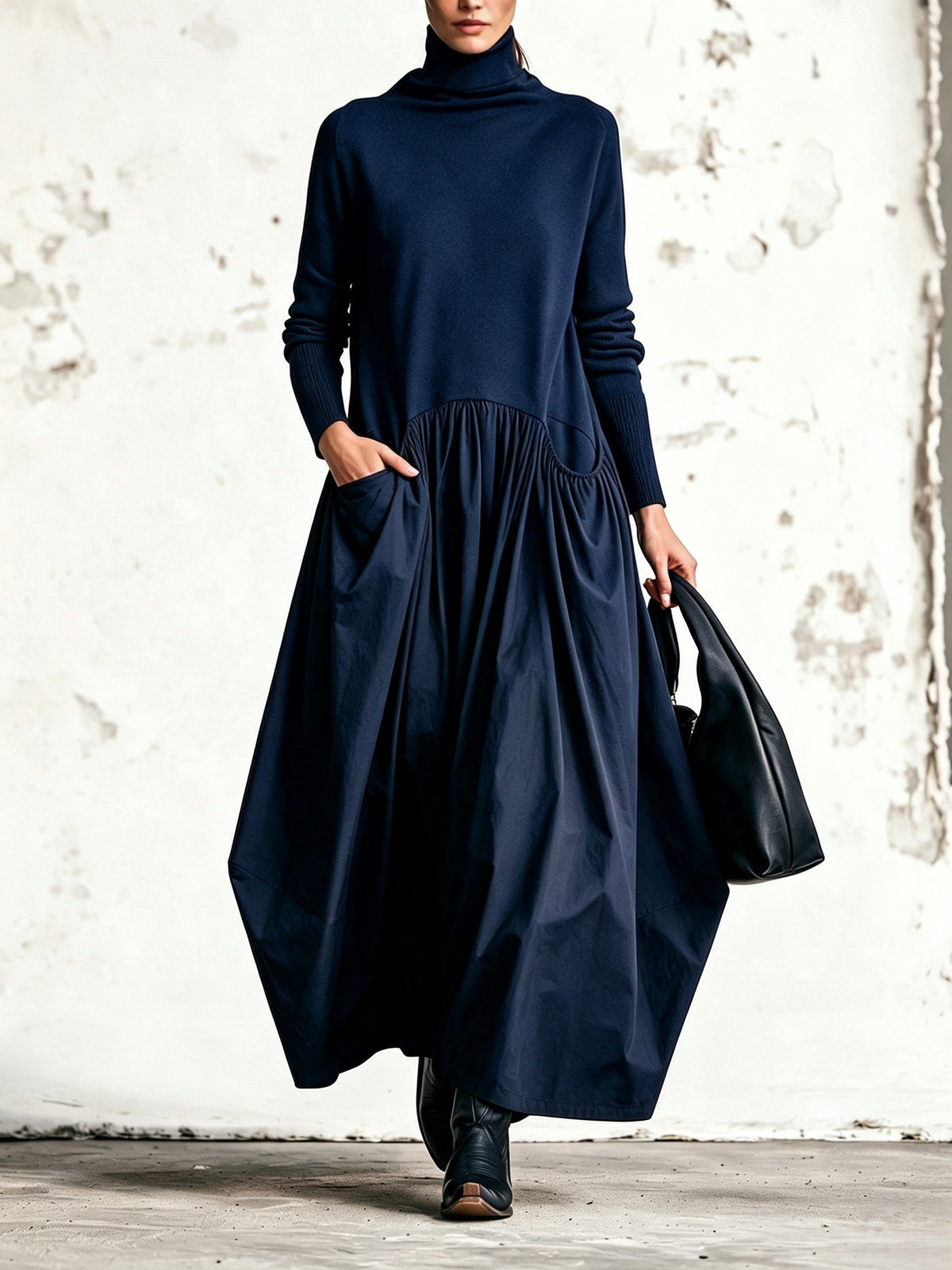 ELIZA & MAREN | HIGH COLLAR MAXI DRESS FOR WOMEN