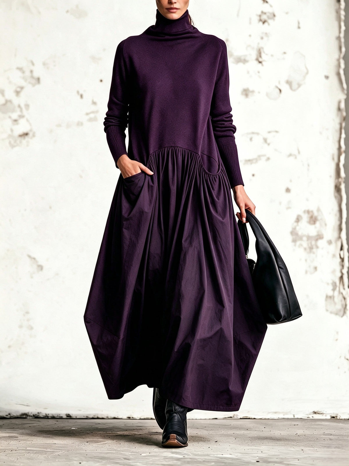 ELIZA & MAREN | HIGH COLLAR MAXI DRESS FOR WOMEN