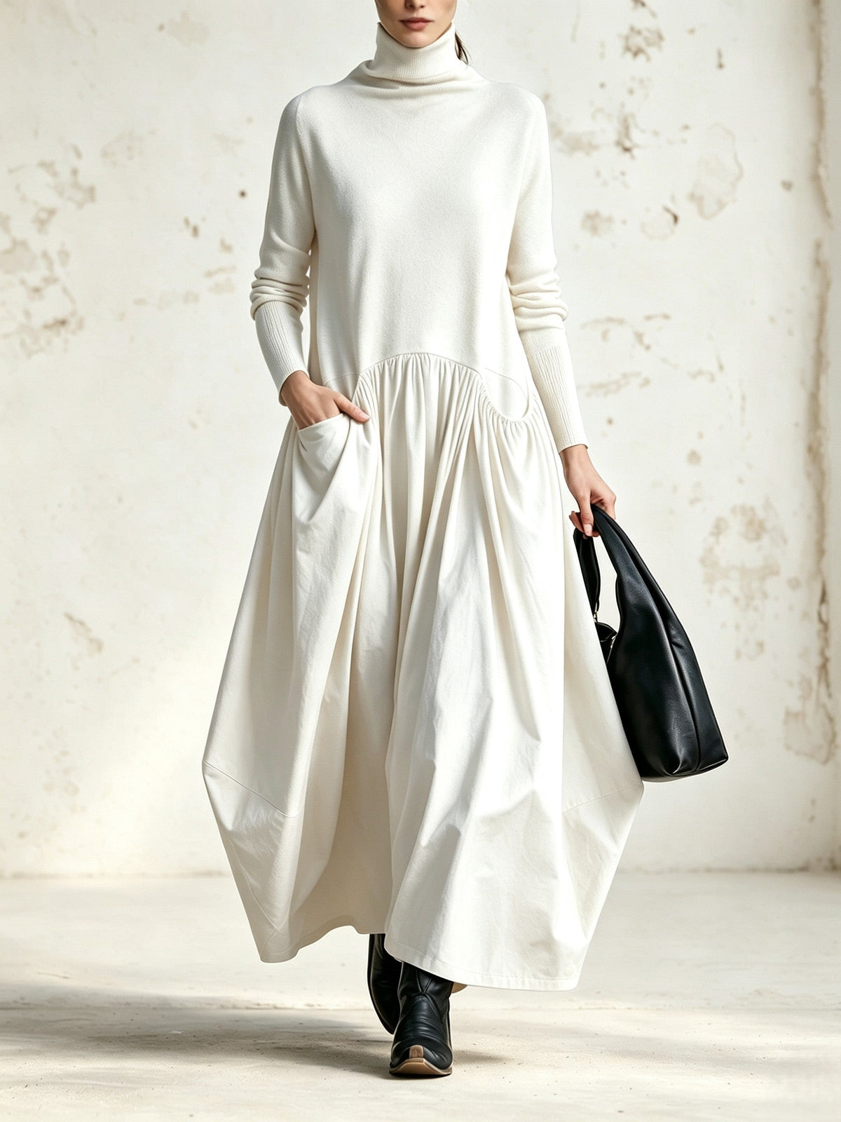 ELIZA & MAREN | HIGH COLLAR MAXI DRESS FOR WOMEN
