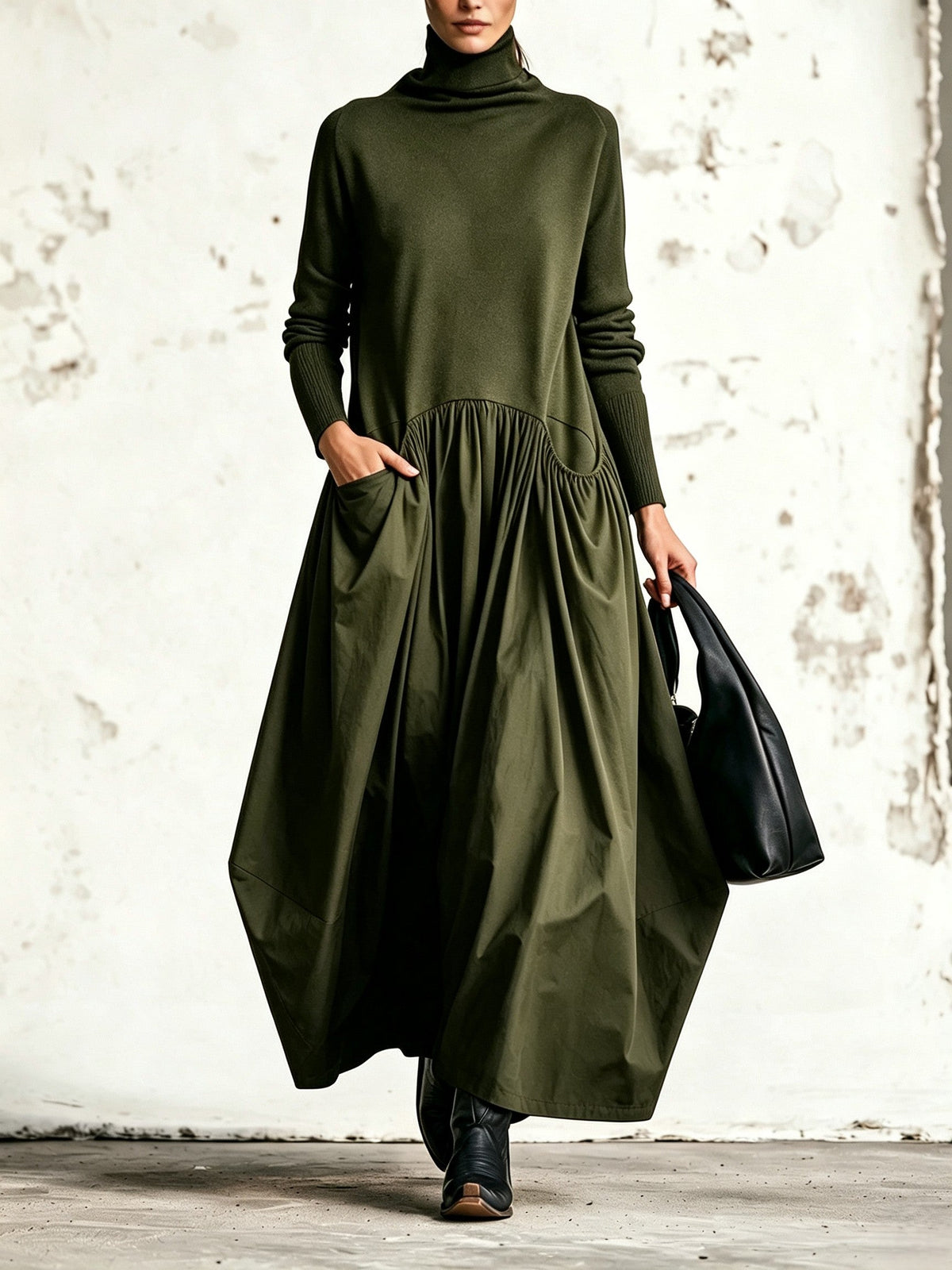ELIZA & MAREN | HIGH COLLAR MAXI DRESS FOR WOMEN