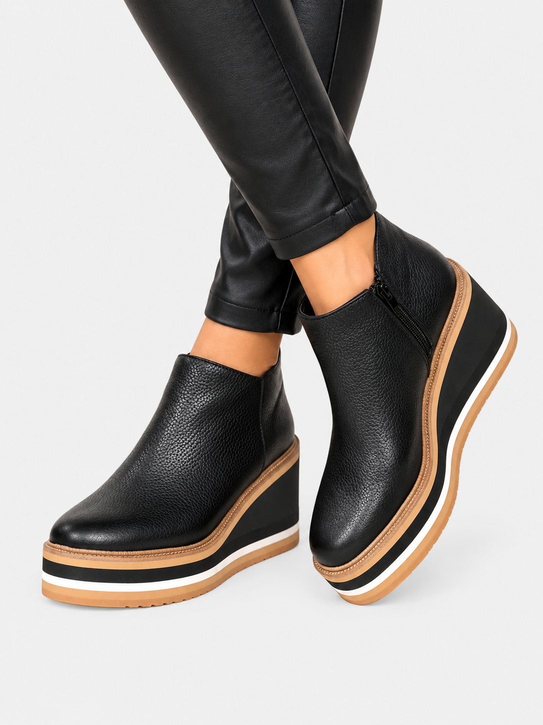 ELIZA & MAREN | WEDGE HEEL ANKLE BOOTS FOR WOMEN