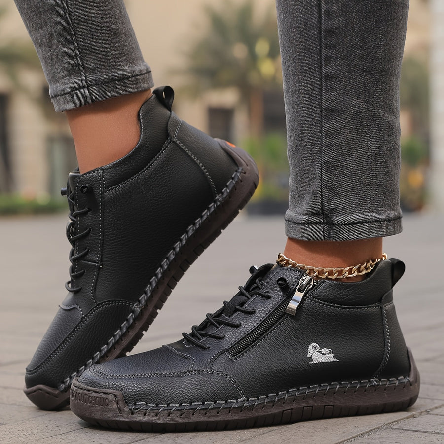ELIZA & MAREN | BLACK LACE-UP WALKING SHOES FOR WOMEN
