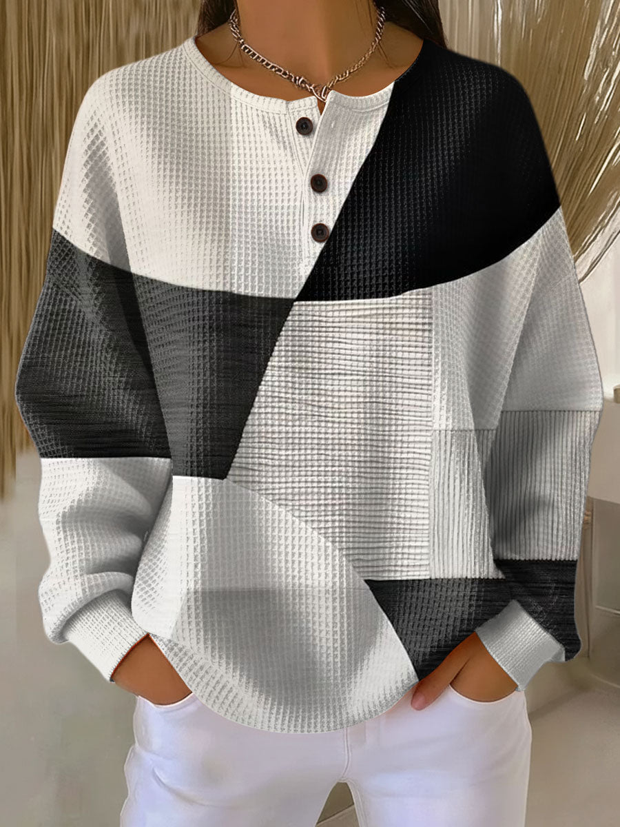 ELIZA & MAREN | TEXTURED LAYERED KNIT SWEATER FOR WOMEN