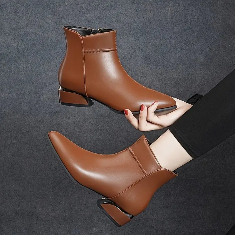 ELIZA & MAREN | METALLIC TRIM ANKLE BOOTS FOR WOMEN
