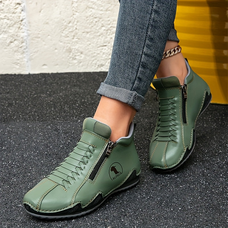 ELIZA & MAREN | SIDE ZIP ANKLE SNEAKERS FOR WOMEN